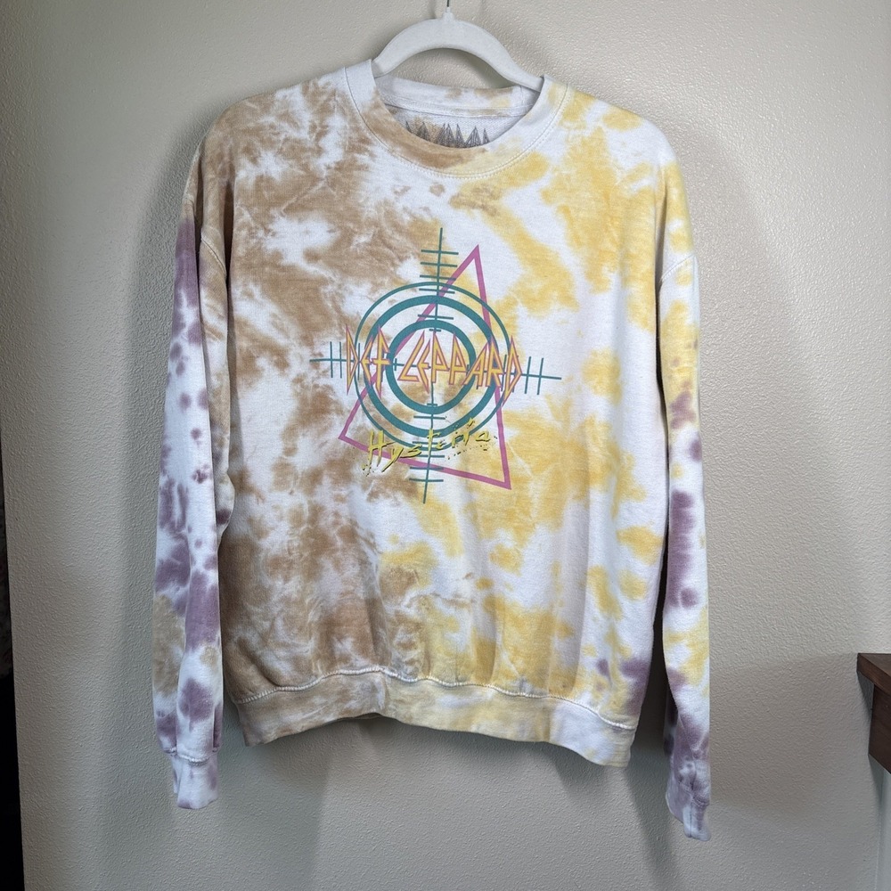 Def Leppard Tye Dye Sweatshirt by Goodie Two Sleeves Size M